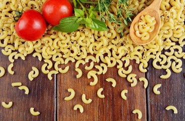 Raw Chifferi pasta background