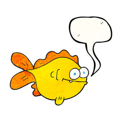 speech bubble textured cartoon fish