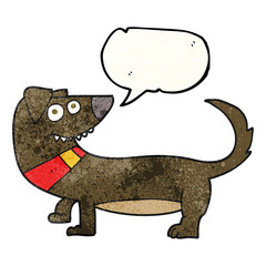 speech bubble textured cartoon dog