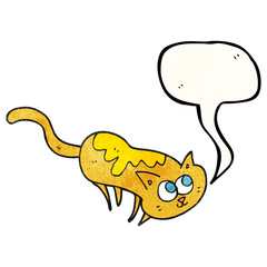 speech bubble textured cartoon cat