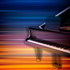 abstract grunge piano background with grand piano