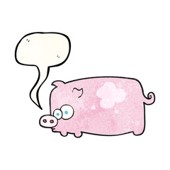 speech bubble textured cartoon pig