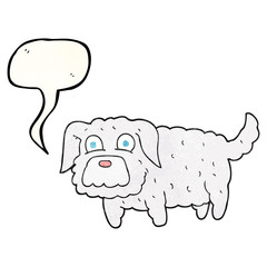 speech bubble textured cartoon small dog