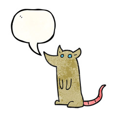 speech bubble textured cartoon mouse