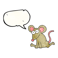 speech bubble textured cartoon mouse