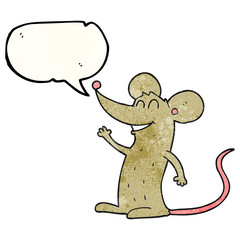 speech bubble textured cartoon mouse