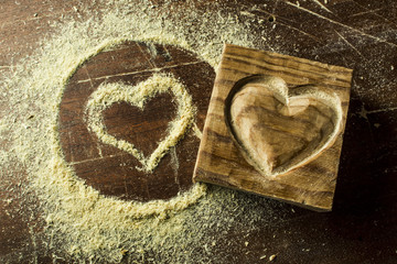 wood in heart shape