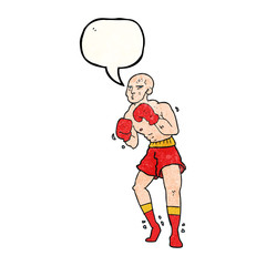 speech bubble textured cartoon boxer