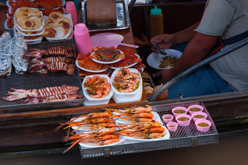 seafood on boat for traveller