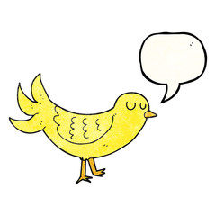 speech bubble textured cartoon bird