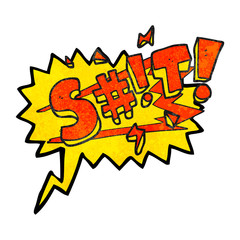 speech bubble textured cartoon swearword