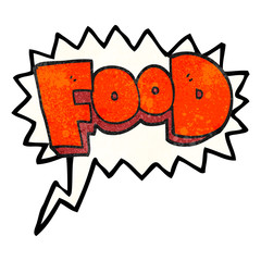speech bubble textured cartoon word food