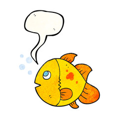 speech bubble textured cartoon fish
