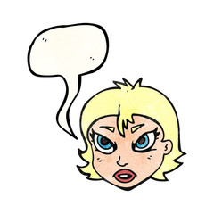 speech bubble textured cartoon angry female face