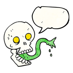 speech bubble textured cartoon spooky halloween skull