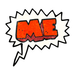 speech bubble textured cartoon ME symbol