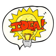 speech bubble textured cartoon idea light bulb symbol