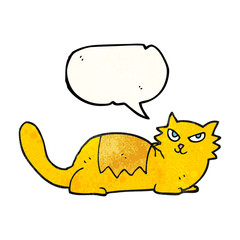 speech bubble textured cartoon cat