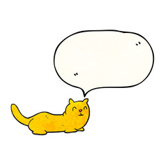 speech bubble textured cartoon cat