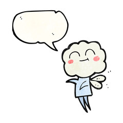 speech bubble textured cartoon cute cloud head imp