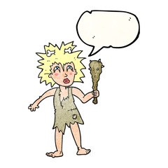 speech bubble textured cartoon cave woman