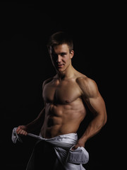 Fototapeta na wymiar Sexy bodybuilding man