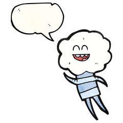 Obraz premium speech bubble textured cartoon cute cloud head creature