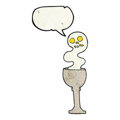 speech bubble textured cartoon spooky halloween goblet