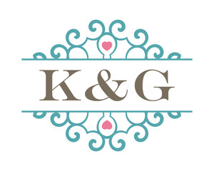 K&G initial ornament wedding logo