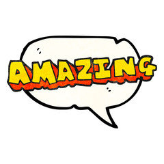 speech bubble textured cartoon amazing word