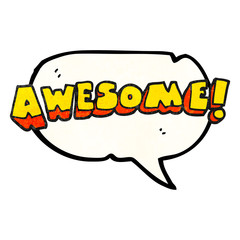 Fototapeta premium speech bubble textured cartoon awesome word