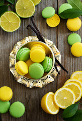 Key lime and lemon macaroon.