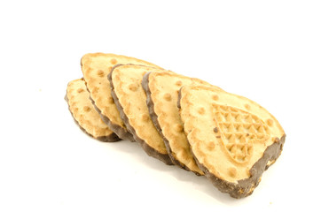 chocolate chip cookies on a white background