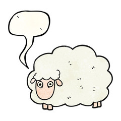 speech bubble textured cartoon farting sheep