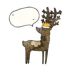 speech bubble textured cartoon stag king