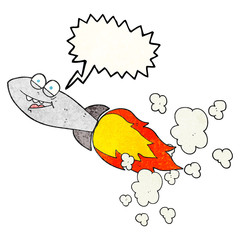speech bubble textured cartoon missile