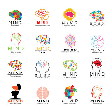 Mind Icons Set - Vector Illustration
