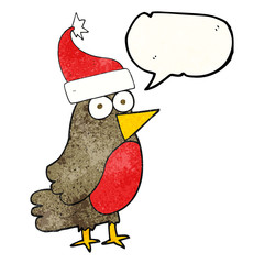 speech bubble textured cartoon robin