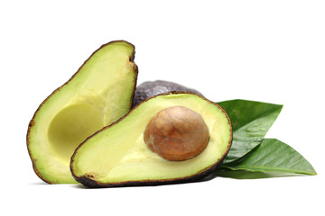 Avocado on white background