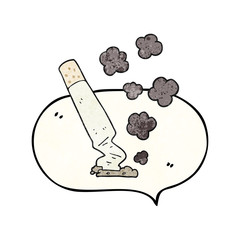 speech bubble textured cartoon cigarette