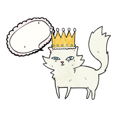 speech bubble textured cartoon posh cat