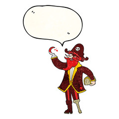 speech bubble textured cartoon pirate captain