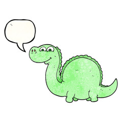 speech bubble textured cartoon dinosaur