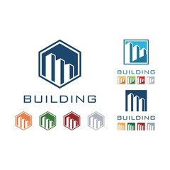 Building Logo, Set of building logo design. Real estate company logo design, abstract construction logo design