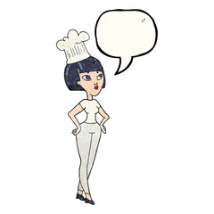 speech bubble textured cartoon chef