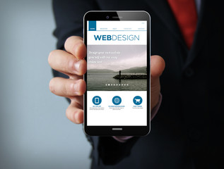 web design businessman smartphone