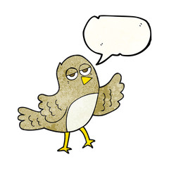 speech bubble textured cartoon bird