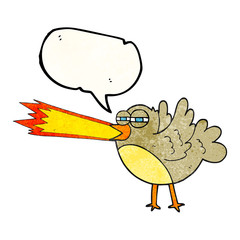 speech bubble textured cartoon bird