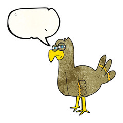 speech bubble textured cartoon bird