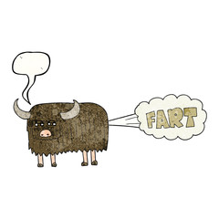 speech bubble textured cartoon hairy cow farting